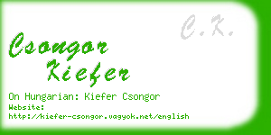 csongor kiefer business card